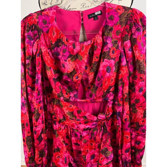 B47 For Love & Lemons Lauren Floral Mini Dress Women Small Romantic Bohemian - Picture 5 of 9